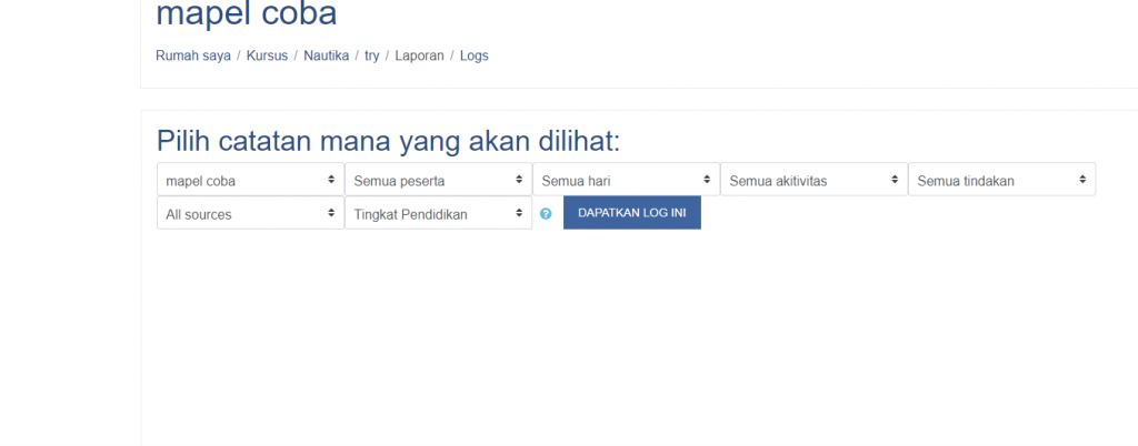Cara melihat log (laporan) aktivitas pembelajaran
