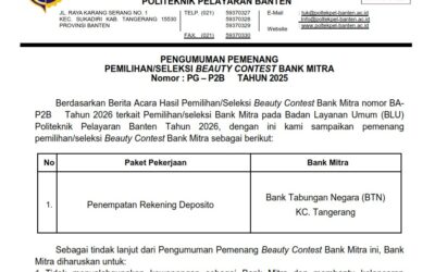 PENGUMUMAN PEMENANG KEGIATAN BEAUTY CONTEST BANK MITRA