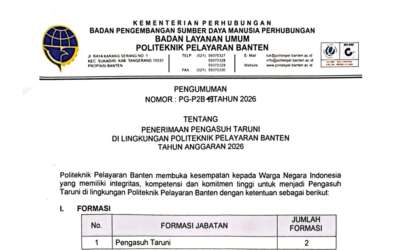 Pengumuman Penerimaan Pengasuh Taruni di Lingkungan Politeknik Pelayaran Banten Tahun Anggaran 2026